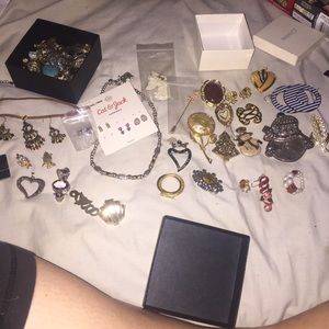 Lot of jewelry. Earrings, brooches, charms, etc
